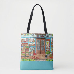 Sac fourre-tout d'aquarelle Farmers Market Country
