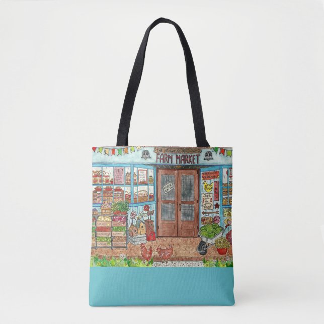 Sac fourre-tout d'aquarelle Farmers Market Country (Devant)