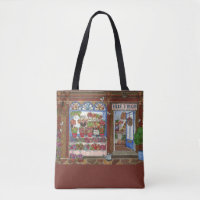 Sac fourre-tout d'aquarelle Flower Shop