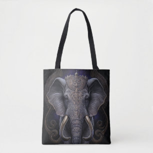 Sac fourre-tout d'aquarelle mystique éléphant
