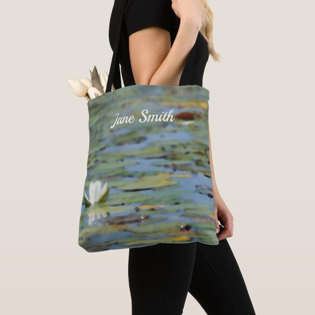 Sac fourre-tout d'aquarelle nénuphar Lake (De près)