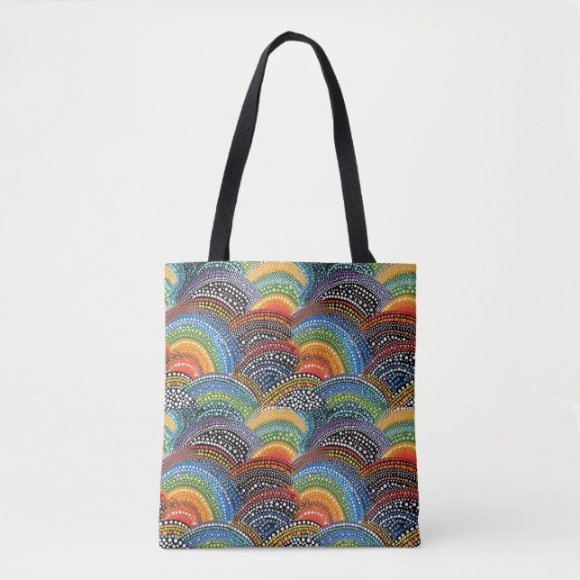 Sac fourre-tout d'art à points Rainbow pride (Devant)