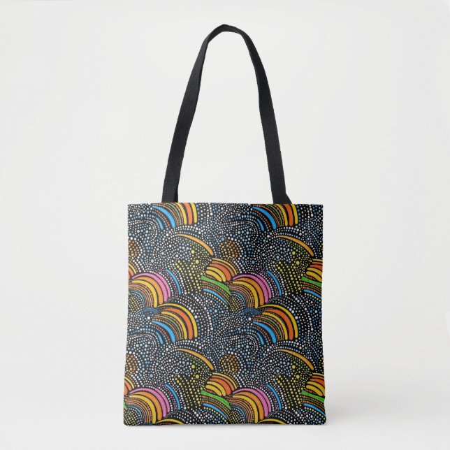 Sac fourre-tout d'art à points Rainbow pride (Devant)