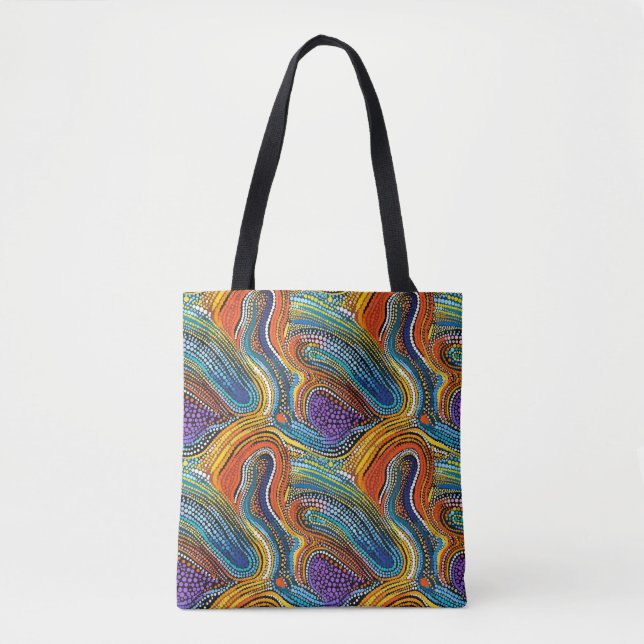 Sac fourre-tout d'art à points Rainbow pride (Devant)
