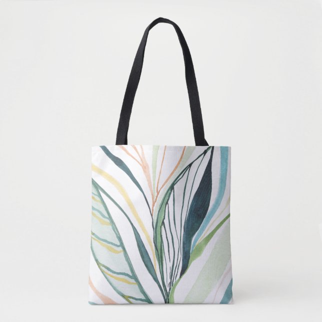 Sac fourre-tout d'art abstrait à l'aquarelle botan (Devant)