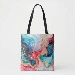 Sac fourre-tout d'art Abstrait coloré en encre