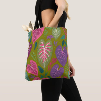 Sac fourre-tout d'art botanique à feuilles en form