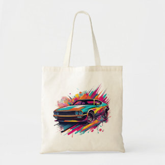 Sac fourre-tout d'art coloré Retro Muscle Car