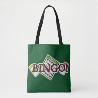 Sac fourre-tout d'art de mots de carte de bingo