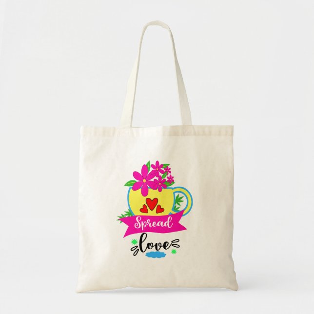 Sac fourre-tout d'art Doodle de l'amour (Devant)