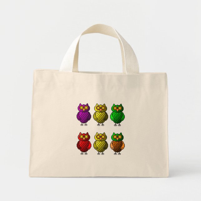 sac fourre-tout d'art en pixels de Owl (Devant)