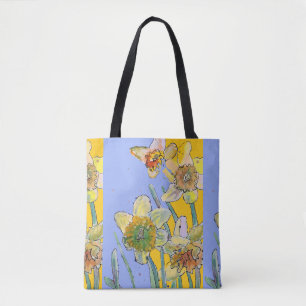 Sac fourre-tout d'art féminin Daffodil Watercolor
