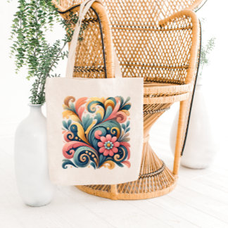 Sac fourre-tout d'art floral coloré