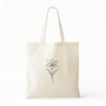Sac fourre-tout d'art minimaliste de la ligne flor