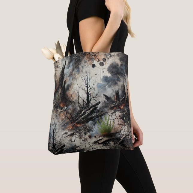 Sac fourre-tout d'art post-apocalyptique sur les f (De près)