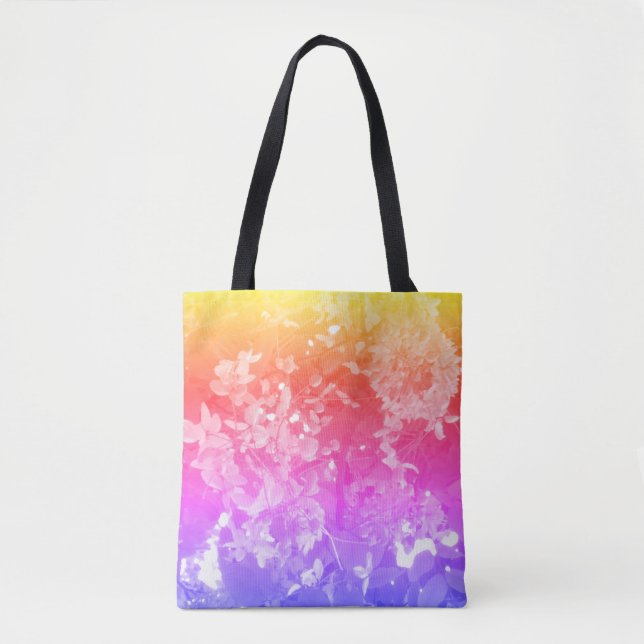 Sac fourre-tout d'art Rainbow Flowers (Devant)