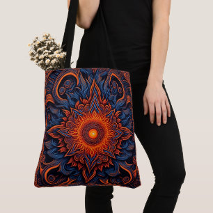 Sac fourre-tout d'art Retro Mandala - élégant et f