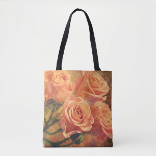 Sac fourre-tout d'art Rose Peachy Orange