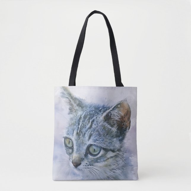 Sac fourre-tout d'art Sweet Grey Kitten (Devant)