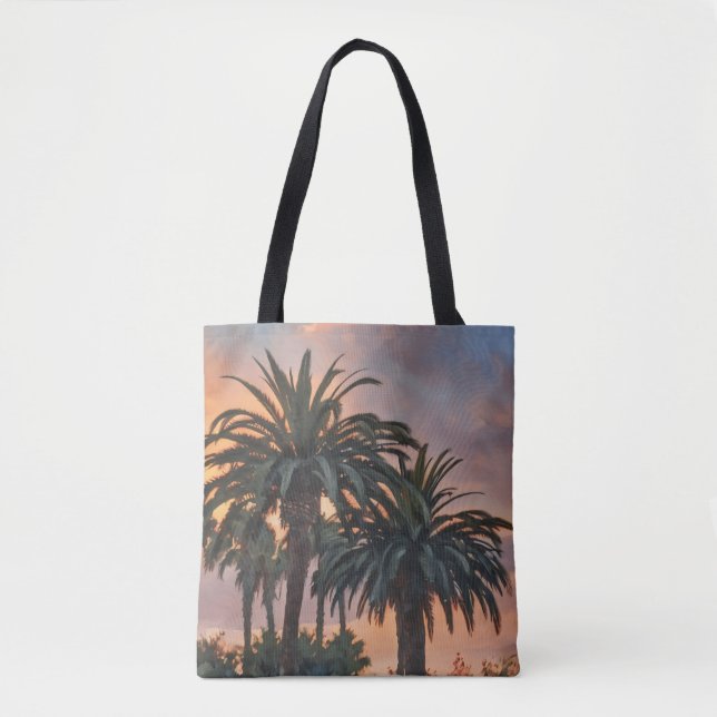 Sac fourre-tout d'art tropical des palmiers au cou (Devant)