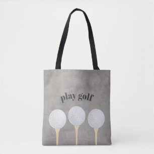 sac fourre-tout de balle de golf gris et blanc