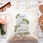 Sac fourre-tout de bienvenue mariage avec illustra<br><div class="desc">Cette jolie aquarelle à gâteau mariage à plusieurs niveaux avec verdure fait un joli sac de bienvenue pour votre mariage. Vous pouvez customiser tout le texte de votre événement.</div>