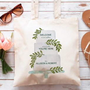 Sac fourre-tout de bienvenue mariage avec illustra