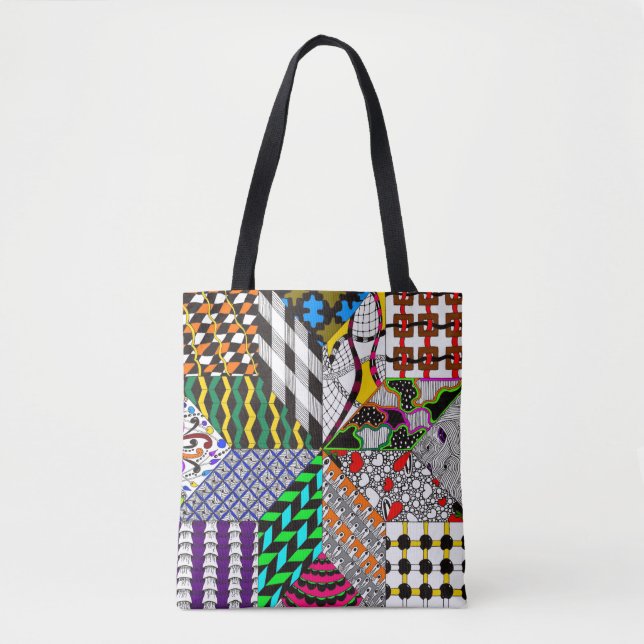 sac fourre-tout de blocs de quadrillage 8 points (Devant)