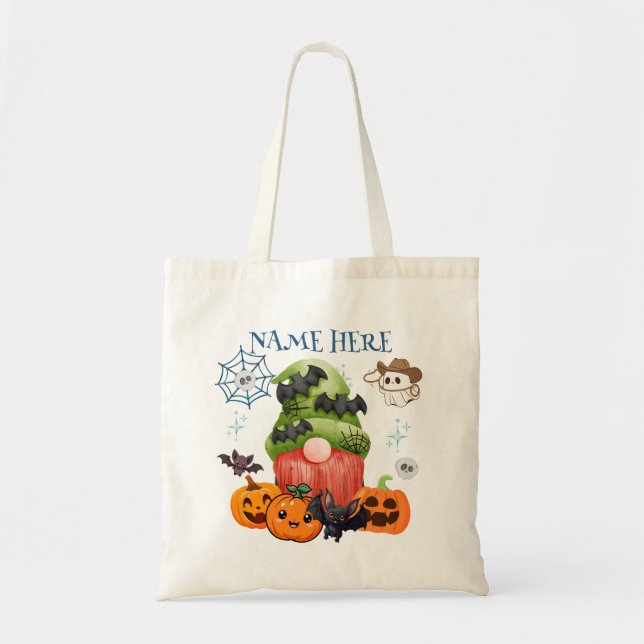 Sac fourre-tout de bonbons Gnome Bat Halloween (Devant)