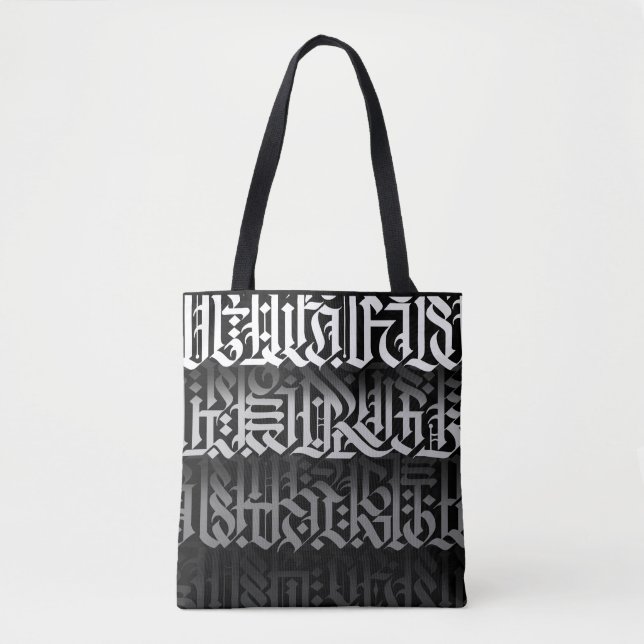 Sac fourre-tout de calligraphie moderne (Devant)