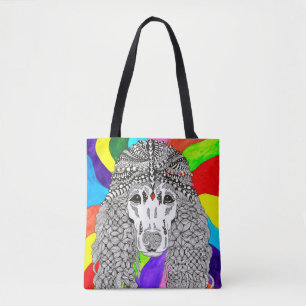 Sac fourre-tout de caniche mignon et coloré