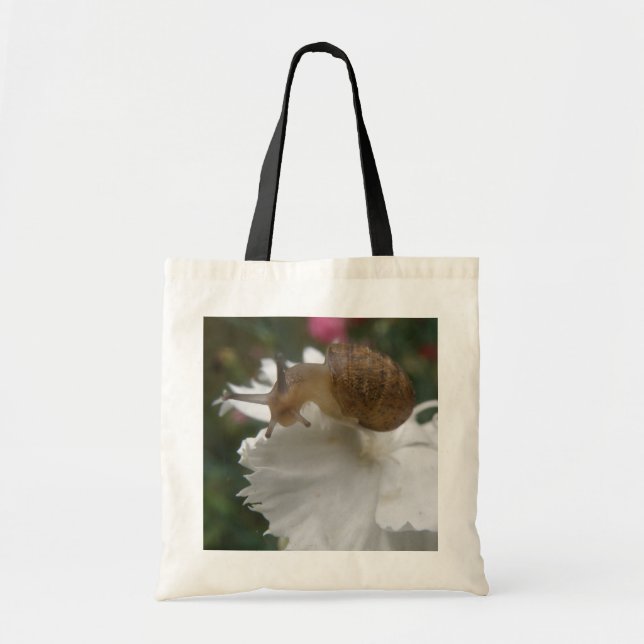 Sac fourre-tout de carnation blanc et escargot de  (Devant)