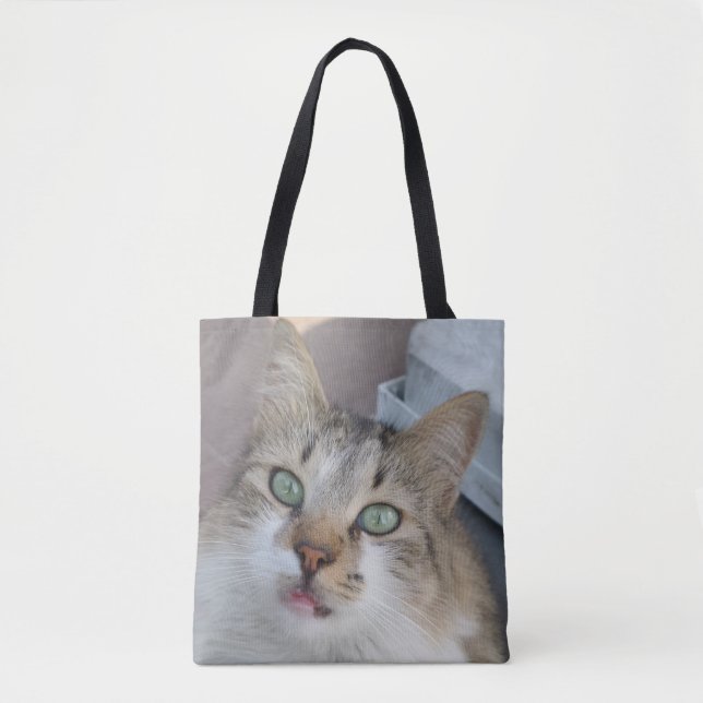 Sac fourre-tout de chat blanc Tabby (Devant)