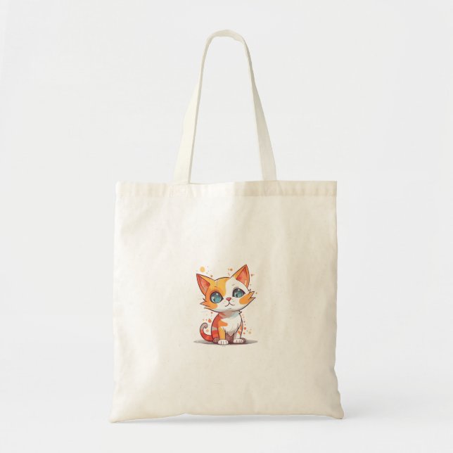 Sac fourre-tout de chat noir minimal - Cadeau mama (Devant)