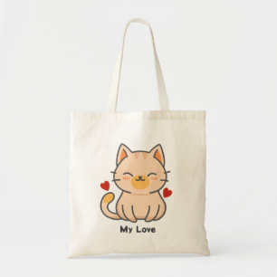 Sac fourre-tout de chat orange