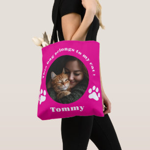 Sac fourre-tout de chat personnalisé - Photo et no
