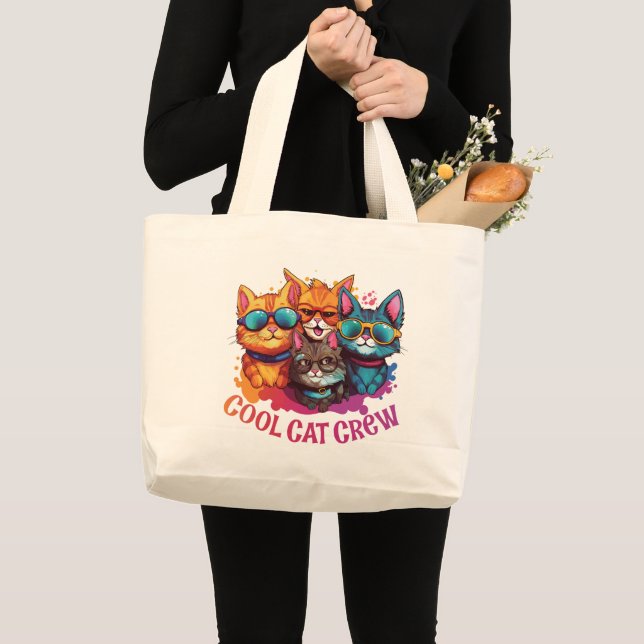 Sac fourre-tout de chats d'équipage cool (Devant (produit))