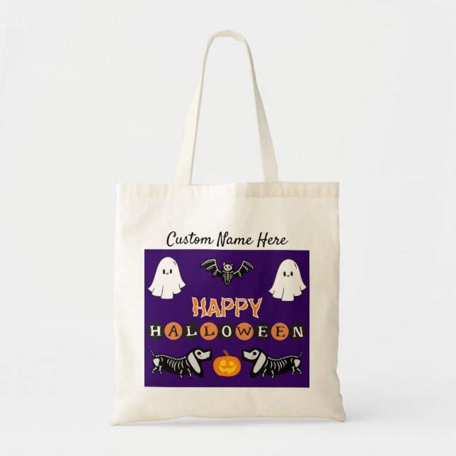 Sac fourre-tout de chien d'Halloween - Personnalis (Devant)