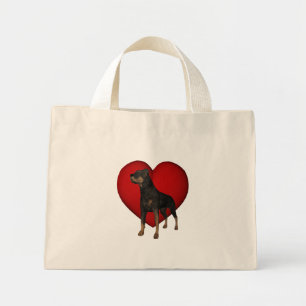 Sac fourre-tout de chien du coeur rouge de Rottwei