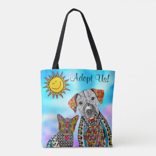 Sac fourre-tout de chien et de chat mignon et colo
