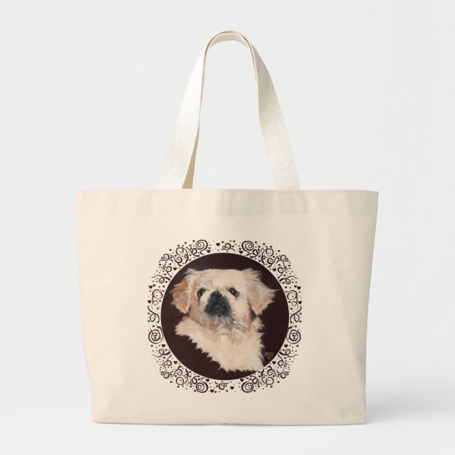 Sac fourre-tout de chien Pekingese blanc (Devant)