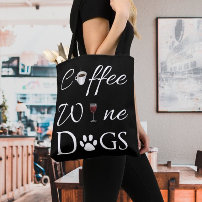 Sac fourre-tout de chiens de vin de café (Coffee Wine Dogs Tote Bag)