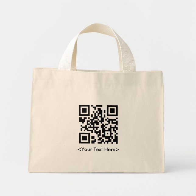 Sac fourre-tout de code QR avec texte (Devant)