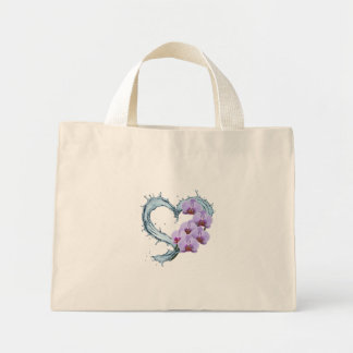 Sac fourre-tout de coeur floral - Design d'orchidé