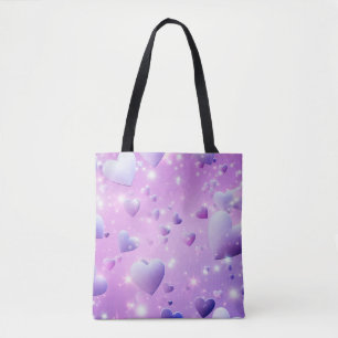 Sac fourre-tout de coeur mauve
