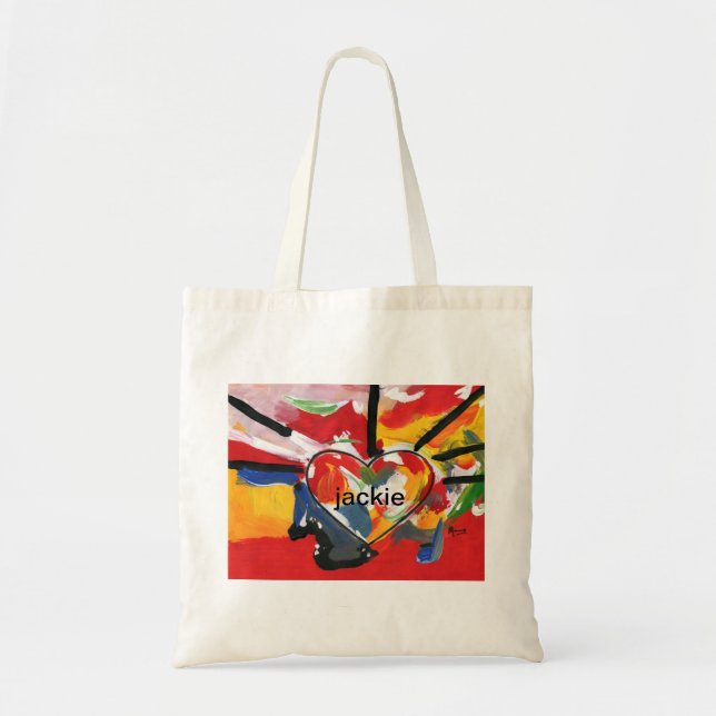 Sac fourre-tout de coeur personnalisé Peter Max Ar (Devant)