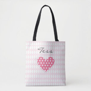 Sac fourre-tout de coeur rose