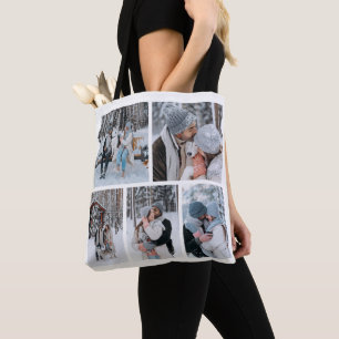 Sac fourre-tout de Collage de Cinq Photo Personnal