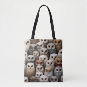 Sac fourre-tout de collage de hibou dans les brune