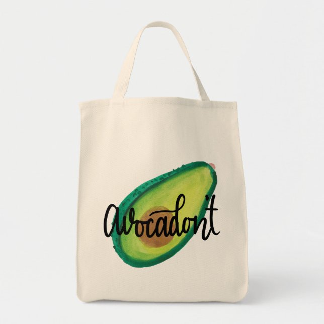 Sac fourre-tout de conception aquarelle, Avocadon (Devant)